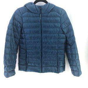 Uniqlo Ultra Light Puffer Down Teal Jacket Coat